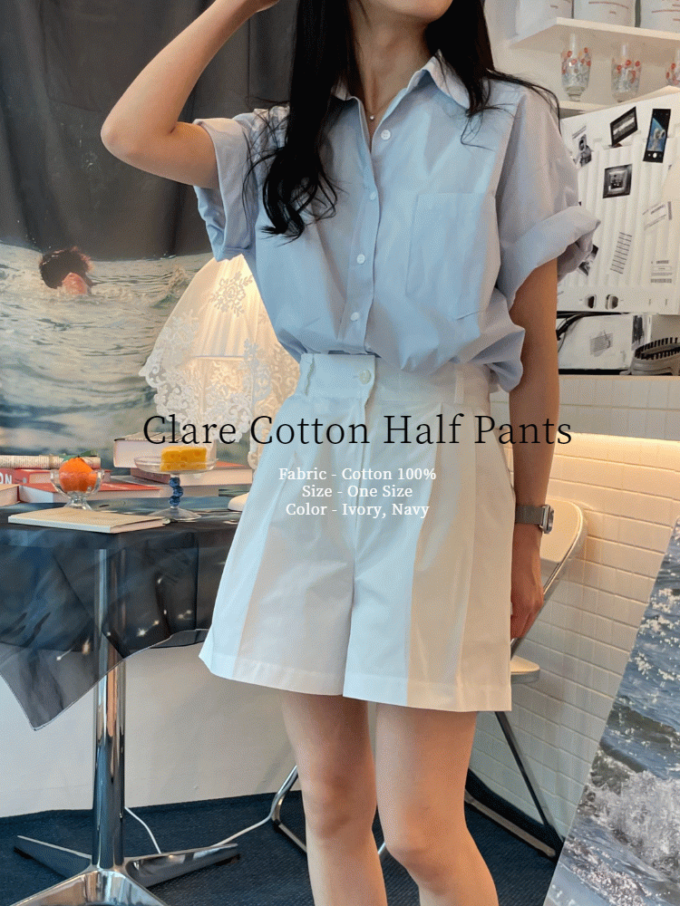 clare cotton half pants